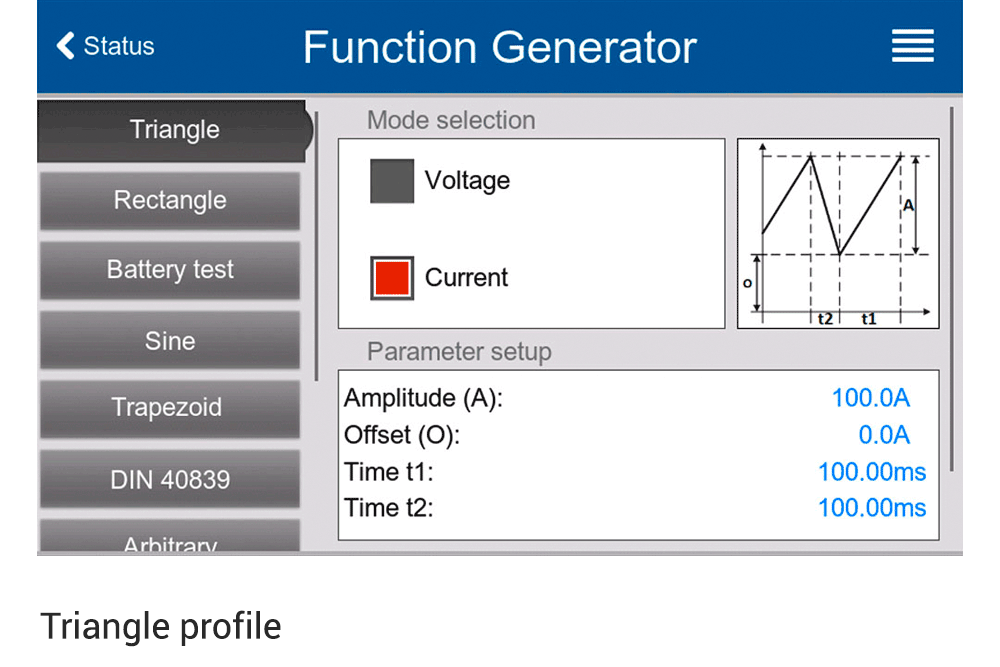 function generator triangle profile
